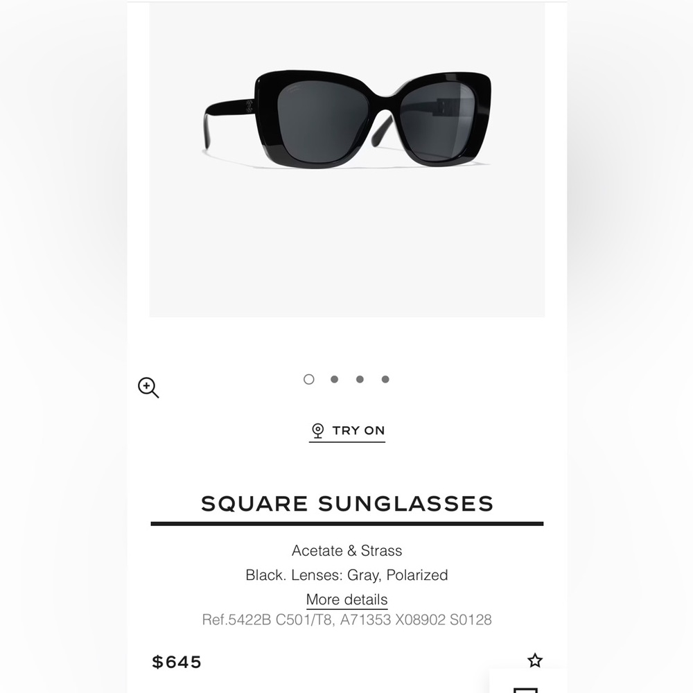 Chanel square sunglasses - Picture 2 of 12